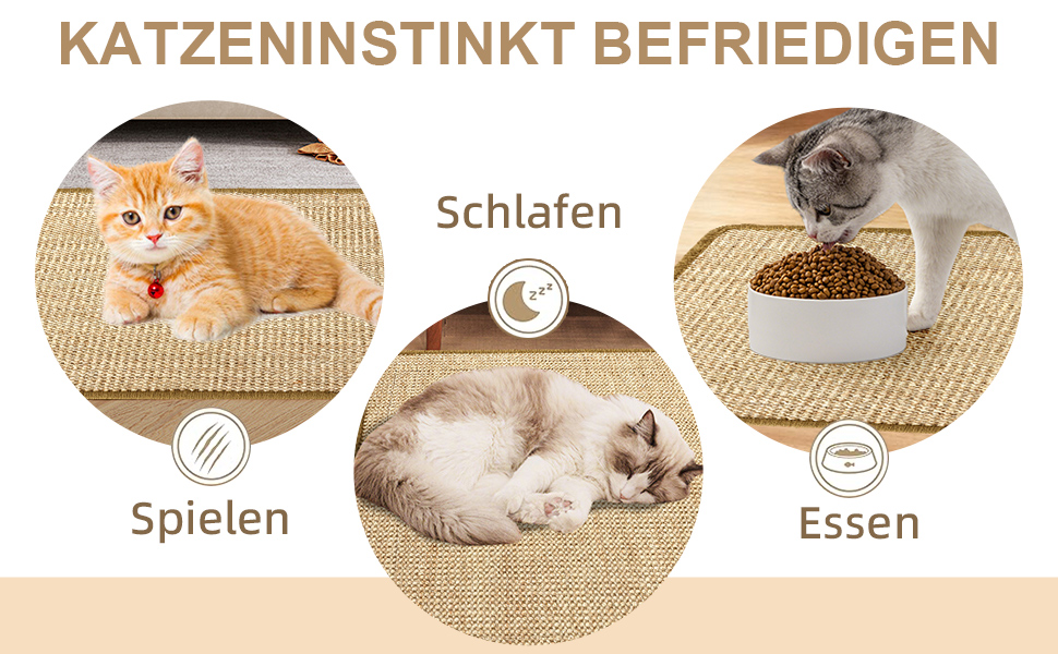 Килимок для котів Graciadeco з сизалю, 60 x 40 см - захист меблів