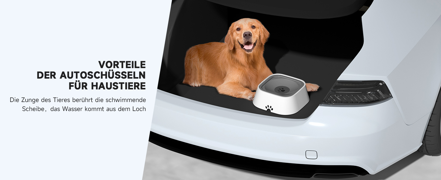Миска для води для собак ELS PET: 2L, антивитік, для подорожей, неслизька, для собак, котів, домашніх тварин, анти-розливання, водяний диспенсер, для дому, на вулицю, в авто, 2L, сіра