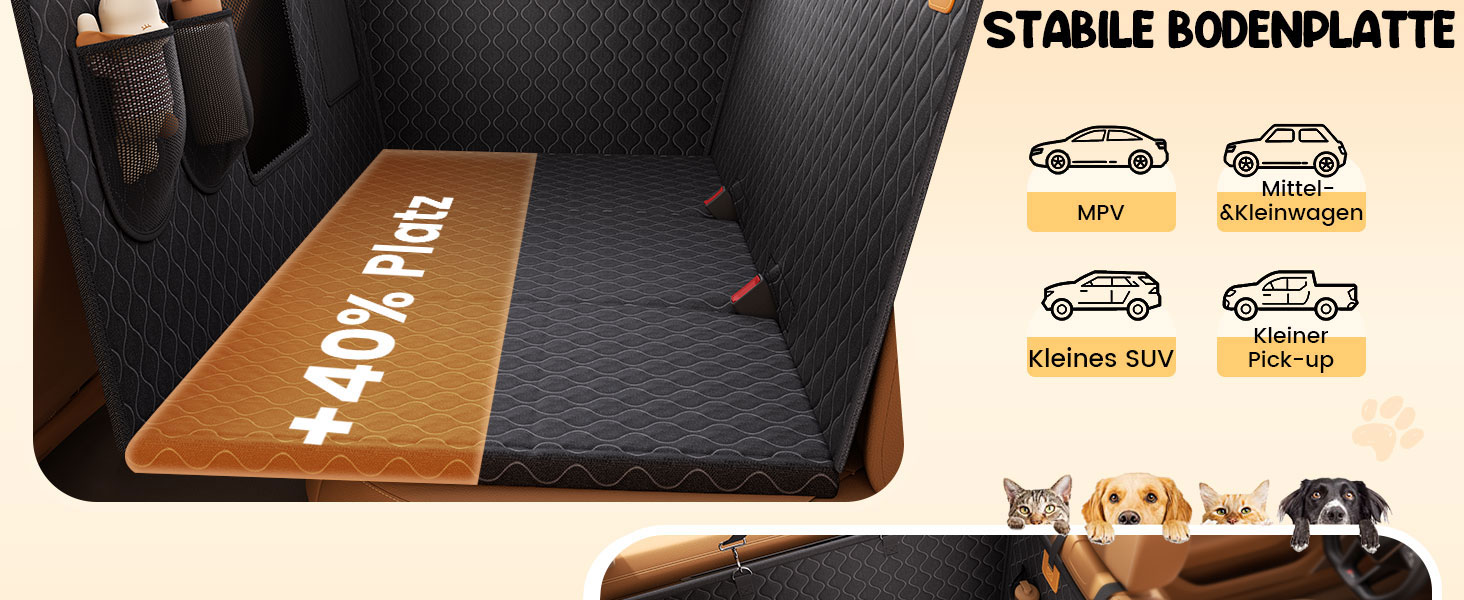 Захист для заднього сидіння авто Lamicall: міцна, вологостійка, для собак до 195 кг, захист від подряпин, підходить для авто та компактних SUV