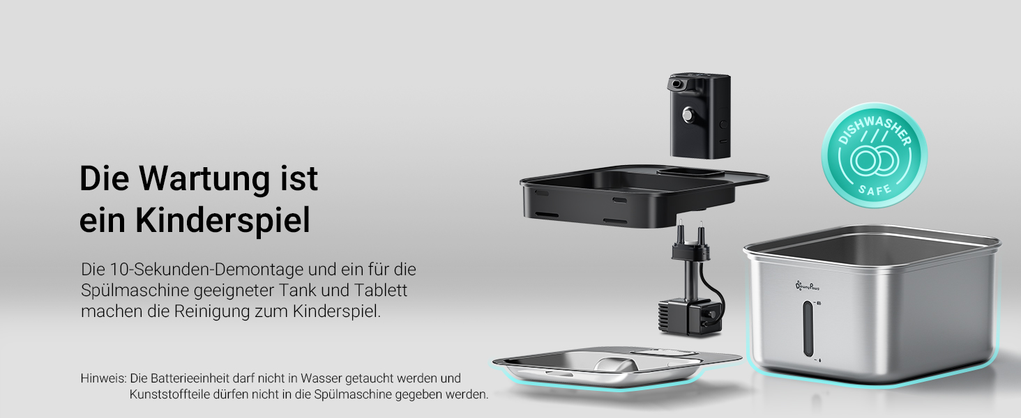 Ка fountain для котів DownyPaws: нержавіюча сталь, бездротовий, з датчиком руху, 3л, тихий, легкий у чищенні