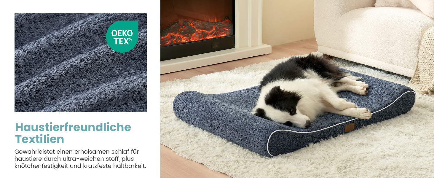 Лежанка для собак, 90x60x13 см, з високим бортиком - ортопедичний лежак для собак з корисного, водовідштовхувального та неслизького матеріалу у формі човна, підходить для собак до 29 кг, бежевий колір, розмір M