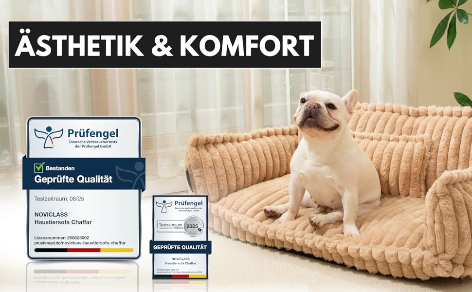 Софа для собак Chaffar | Ортопедичний лежак для собак | Сучасний стиль | Кольорова гама: вугільний | Розмір L (100 см)