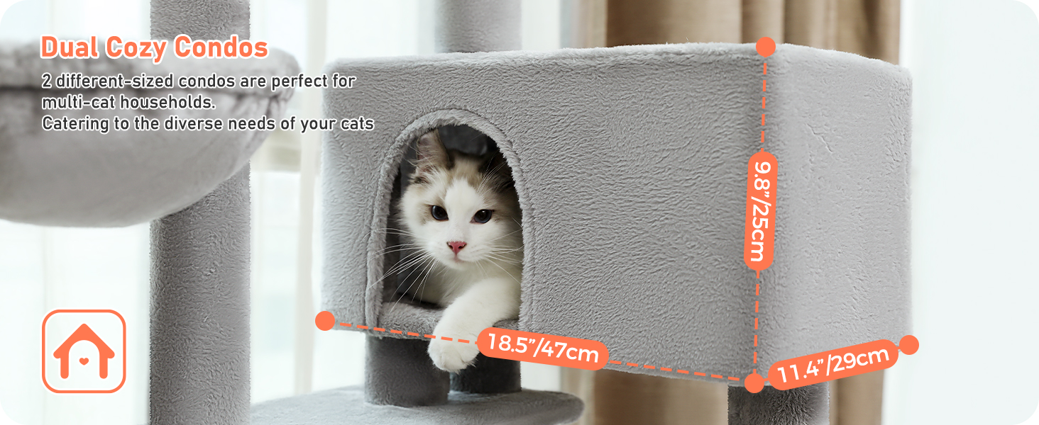 Драбина для котів PETEPELA 143 см з подушкою, кігтеточкою та двоповерховим будиночком – велика, зелена (сіра)