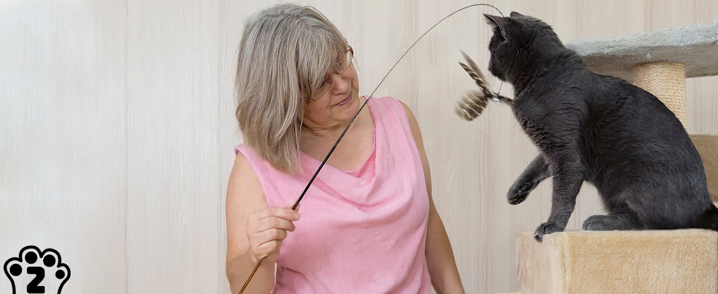 Інтерактивна іграшка для котів CUUOOT 7-в-1: джиґлер, іграшка-пір'їнка, катенок, мотузка для кусання, набір з котячою м'ятою.