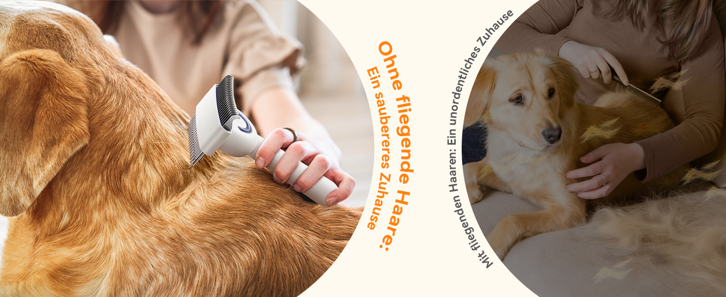 Щітка для вичісування підшерстка собак та котів FEELNEEDY, 4 в 1, для довгошерстих порід, 23+35 зубців, двосторонній спрей, 2 щітки з кожної сторони