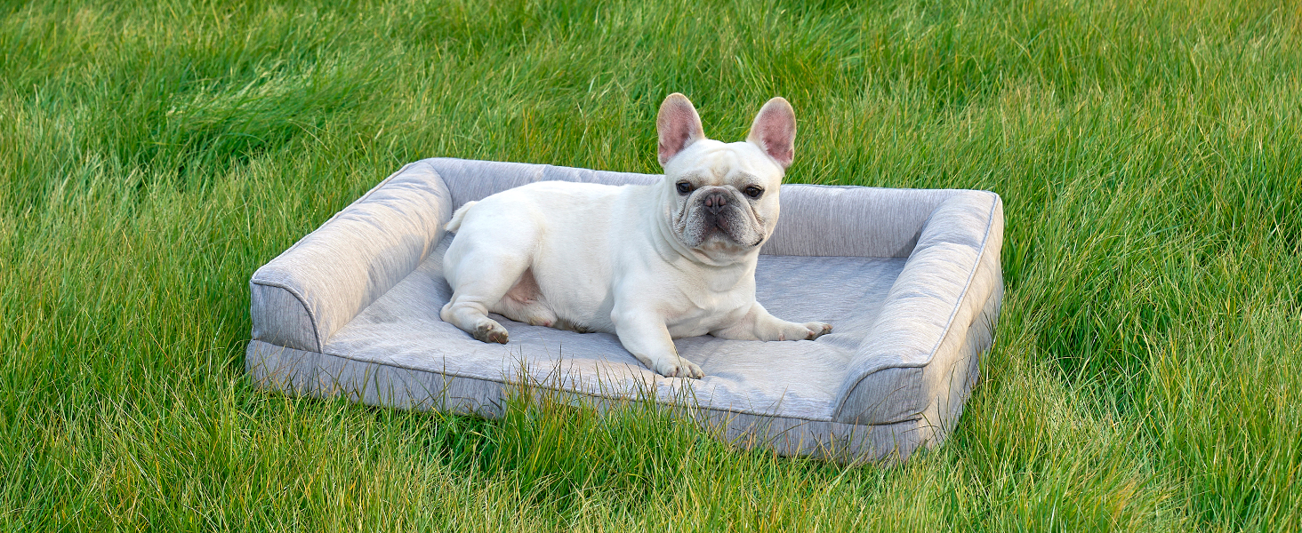 Ортопедичне ліжко для собак COZY KISS XL, 107x76x18 см - ліжко для великих собак з яйцеподібною піною та знімним чохлом
