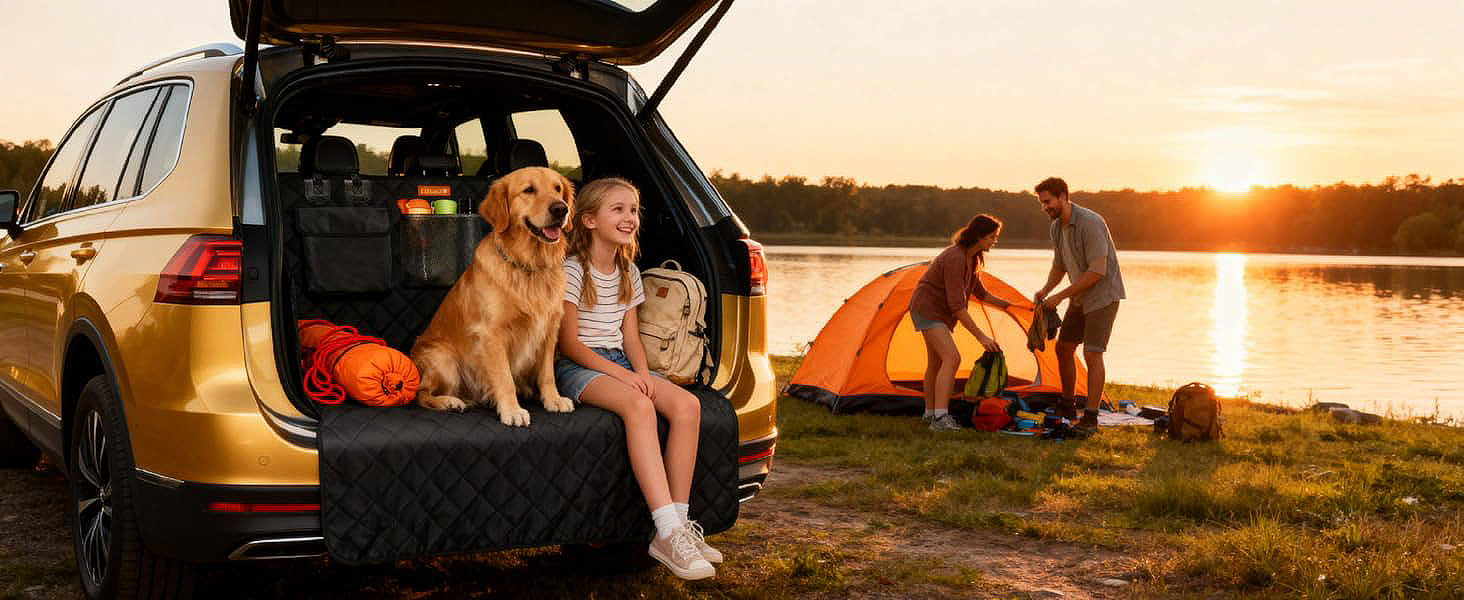 Захист для багажника автомобіля Alfheim для собак - водонепроникний килимок з міцного матеріалу, неслизький, з боковим захистом, чорний. Підходить для авто, позашляховиків, вантажівок