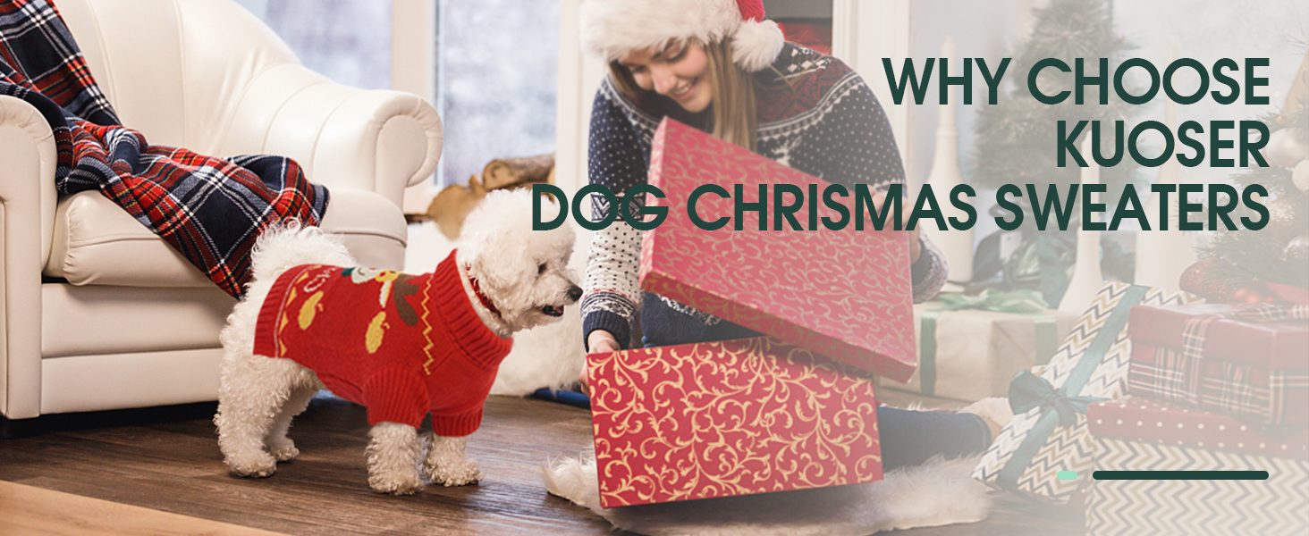 Пуловер для собак Kuoser на Новий Рік, теплий в'язаний пуловер для цуценят, м'який зимовий одяг для собак, святковий пуловер з оленем для маленьких та середніх собак, зелений L, зелений