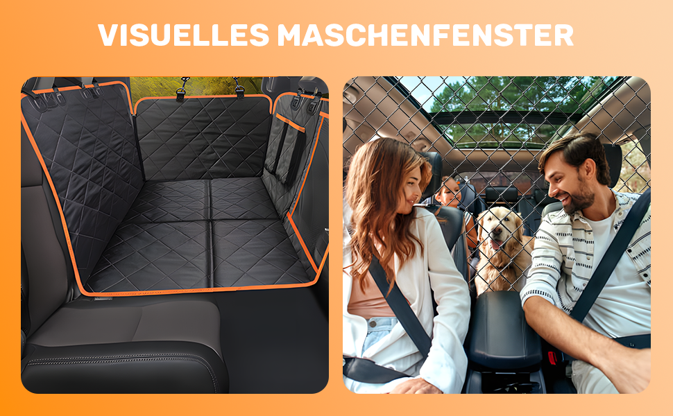 Захист для заднього сидіння автомобіля від собак: водовідштовхувальний, антицарапинний, з боковими захистами та оглядовим вікном