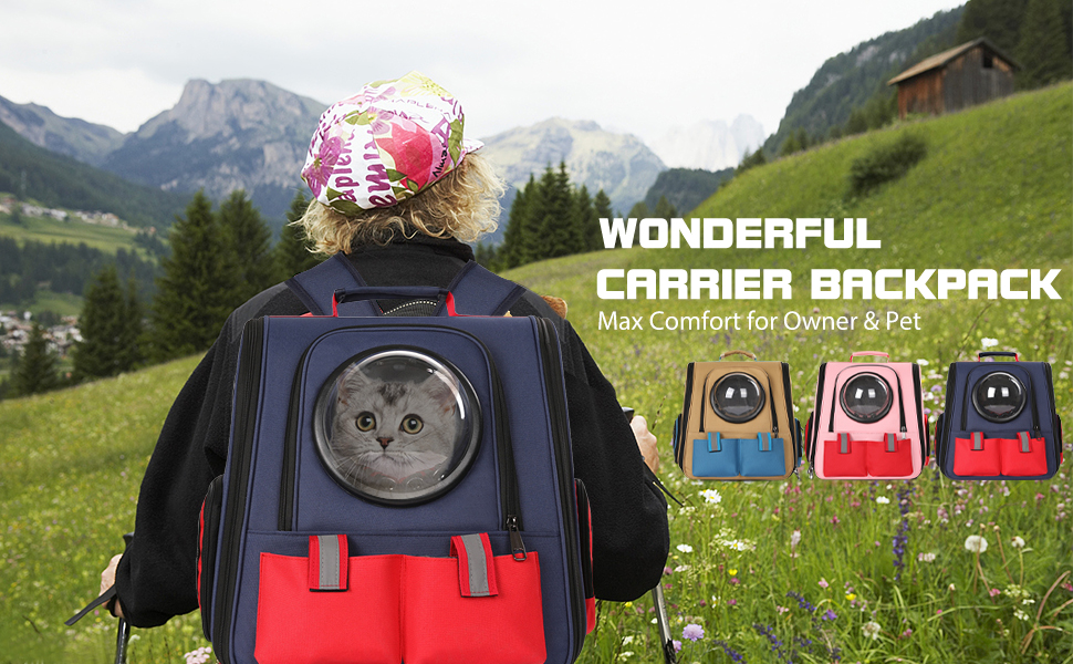 Рюкзак для собак та котів PETCUTE - зручний та дихаючий рюкзак-переноска для прогулянок на 16lbs (7.2 кг)