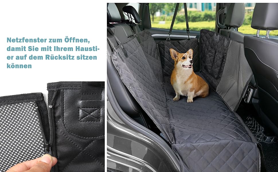 Захист для автосидіння собаки Lucky Sign - килимок для собак у машину з антиковзким покриттям, 150x45x40 см, чорний