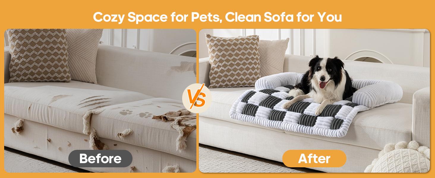 Чохли для дивану LiveGo для домашніх тварин, м'який килимок для собак, захист меблів від шерсті, 75x75x13 см, блакитно-сірий