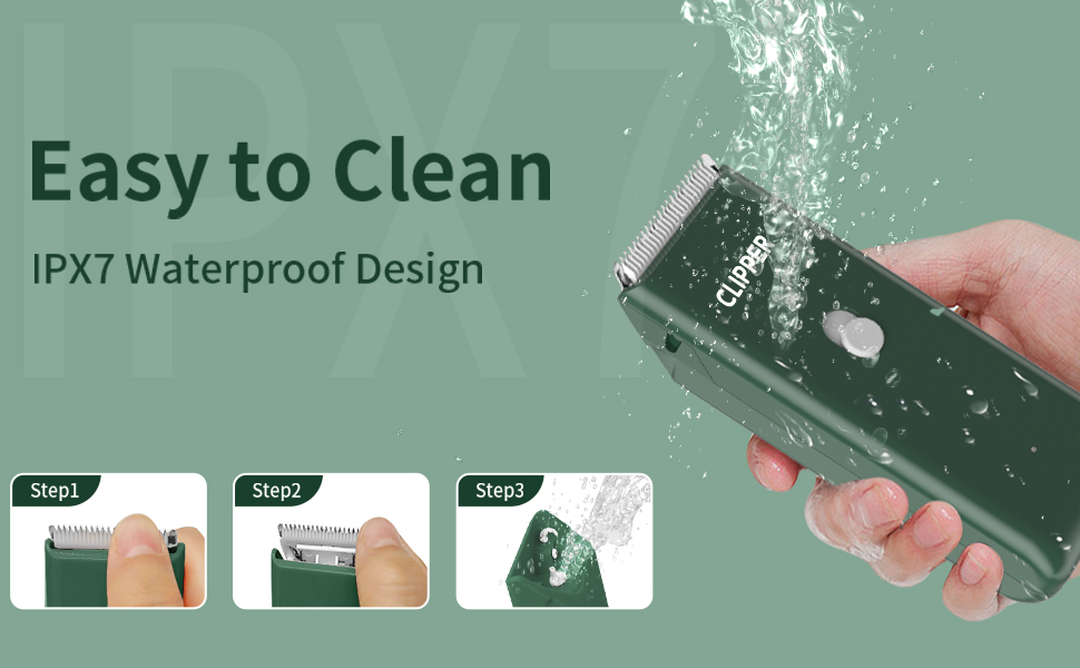 Професійний набір для догляду за шерстю домашніх тварин Cussity, водонепроникний, перезаряджається, для цуценят, кроликів, котів, зелений