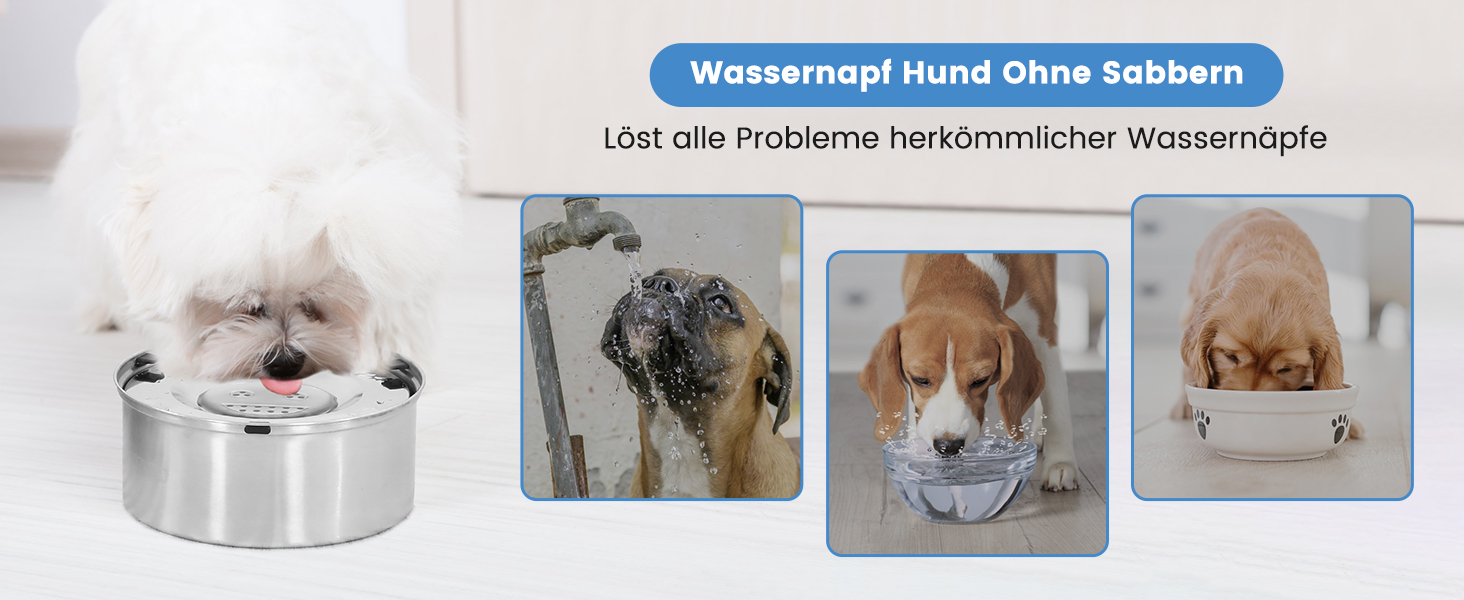 Миска для собак IDOGCHEW з нержавіючої сталі, проти облизування, з неслизьким дном, 1л, срібна
