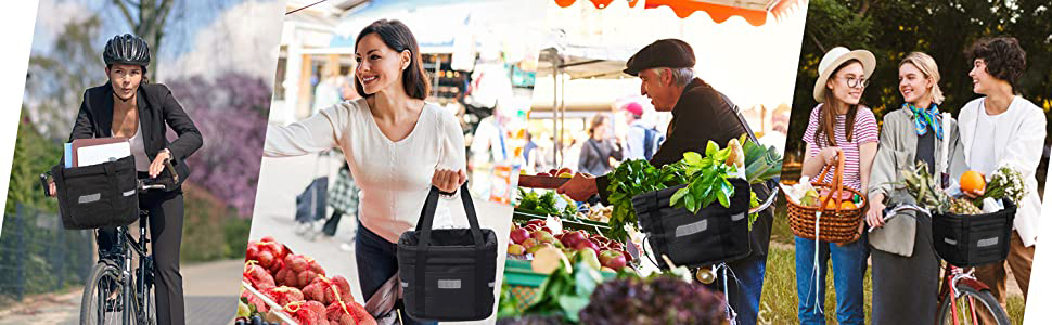 Фалцфальтерний велосипедний кошик для собак, передній велосипедний кошик, легко встановлюється, знімний велосипедний кошик-сумка, з адаптером керма для маленьких собак, для покупок, пікніків (червоний)