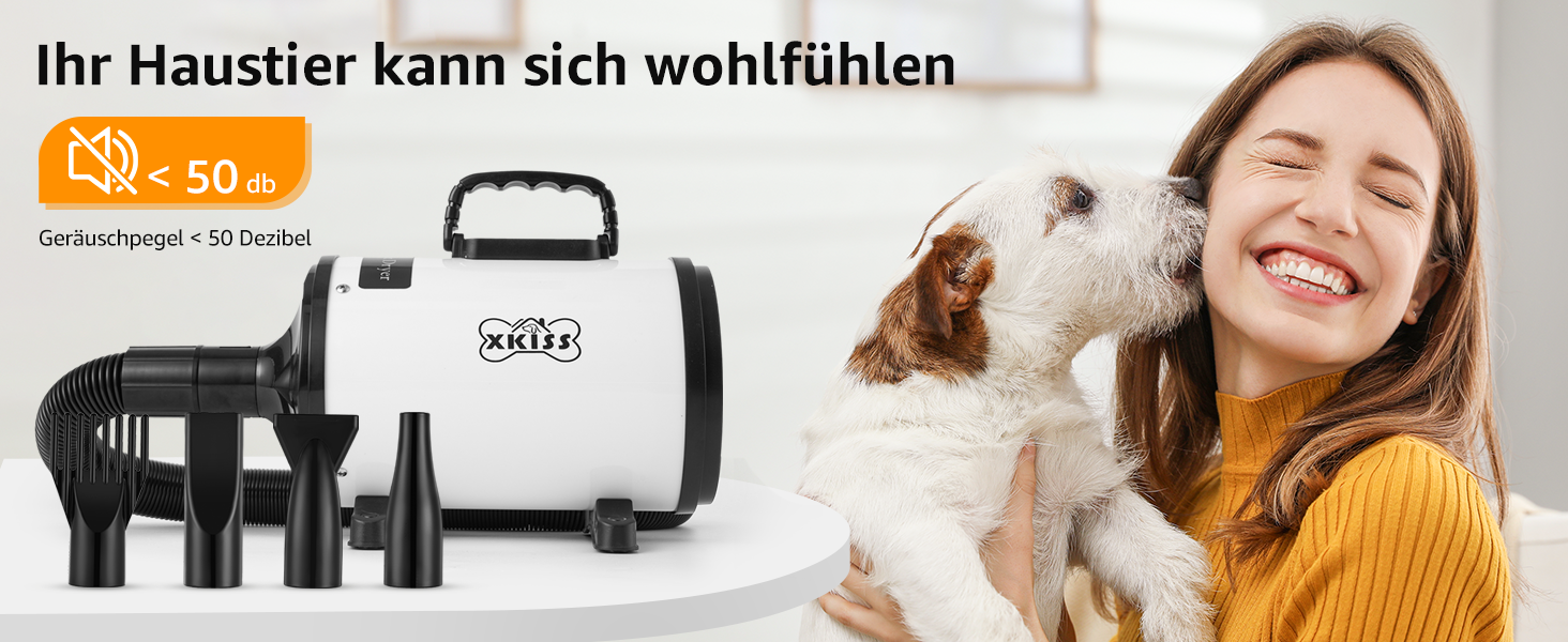 XKISS Професійний набір для грумінгу собак 2800W: машинка для стрижки, фен та пилосос для шерсті