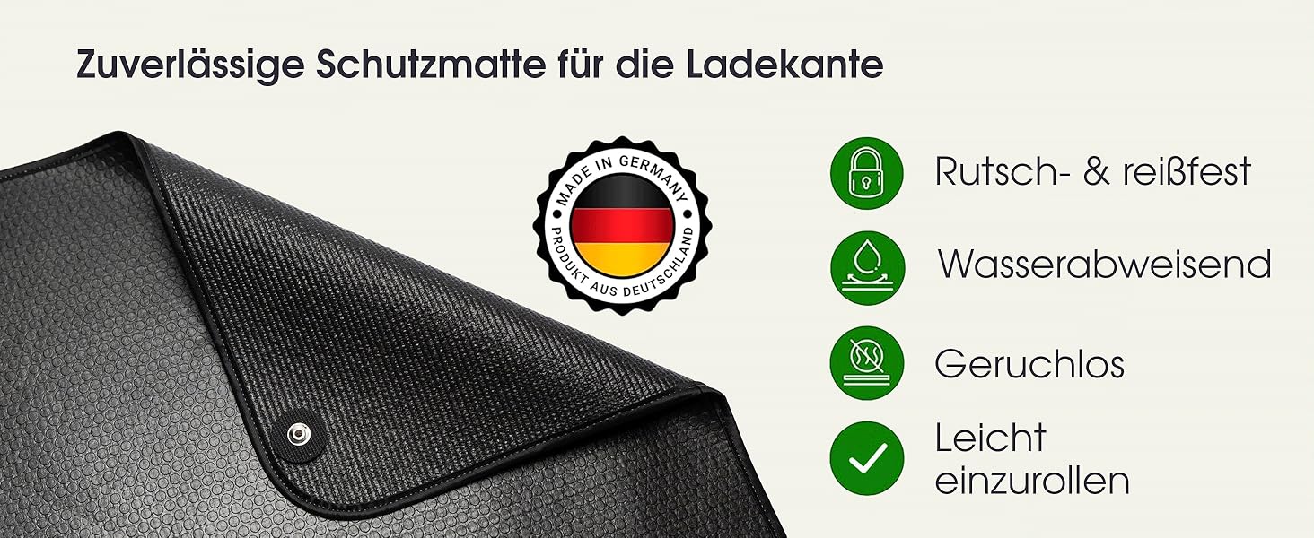 Захист краю багажника - Made in Germany, міцний захист краю багажника при завантаженні/розвантаженні, з кріпленням на липучках, 80 x 60 см, аксесуар для авто