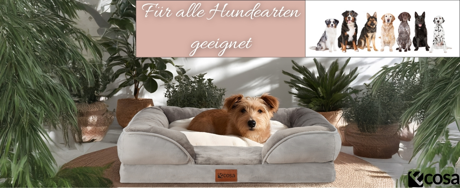 Ортопедичне ліжко для собак Ecosa®: велике, середнє, маленьке. Зручне, миється, знімний чохол