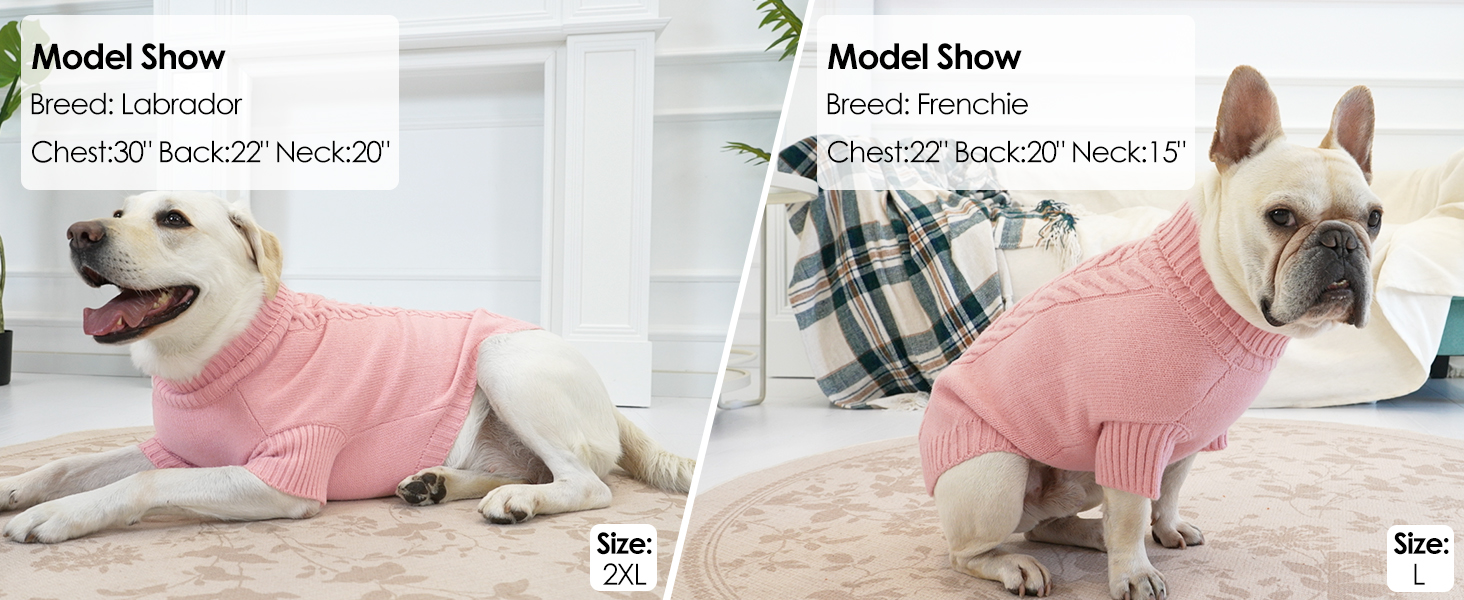 Теплий зимовий пуловер для собак великих порід L, зелений. Пуловер з ворітцем-горловиною, машинного в'язання, для Французького бульдога, Шнауцера, Мальтезе, Бішон Фрізе, Бостон-тер'єра. Легко прати.