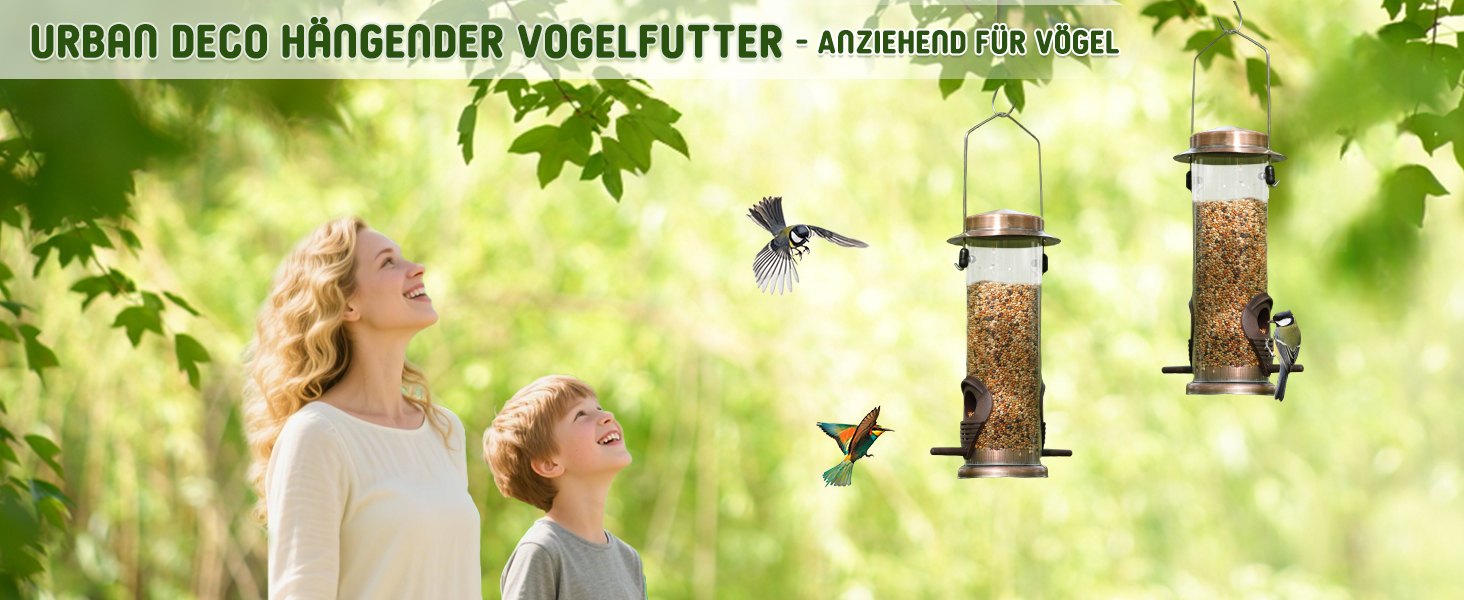 Годівниця для птахів Urban Deco з 2 годівницями, зелена, метал, 2 шт.