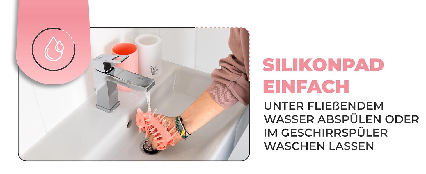 Очисник для лап тварин Maggie & Cooper (розмір S, колір: рожевий) | чисті лапки | з мікрофібровим рушником | 2 розміри | придатний для миття в посудомийній машині | м'які щітки