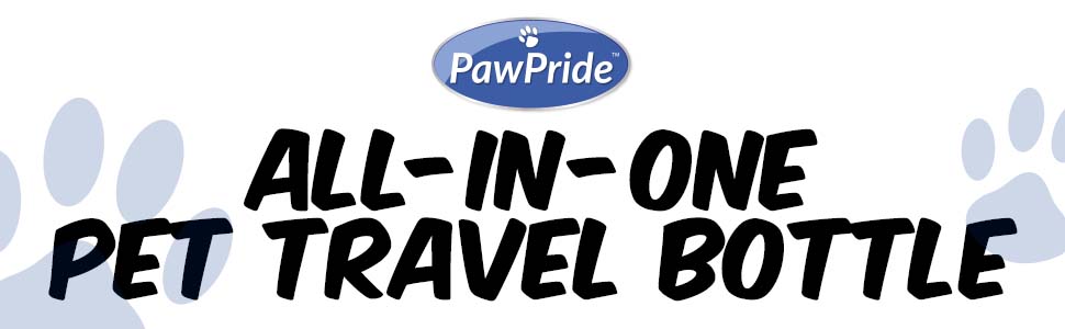 Водяна пляшка для собак PawPride 2-в-1 з двома мисками, вилкауф-система, для прогулянок, подорожей, кемпінгу та хатнього використання