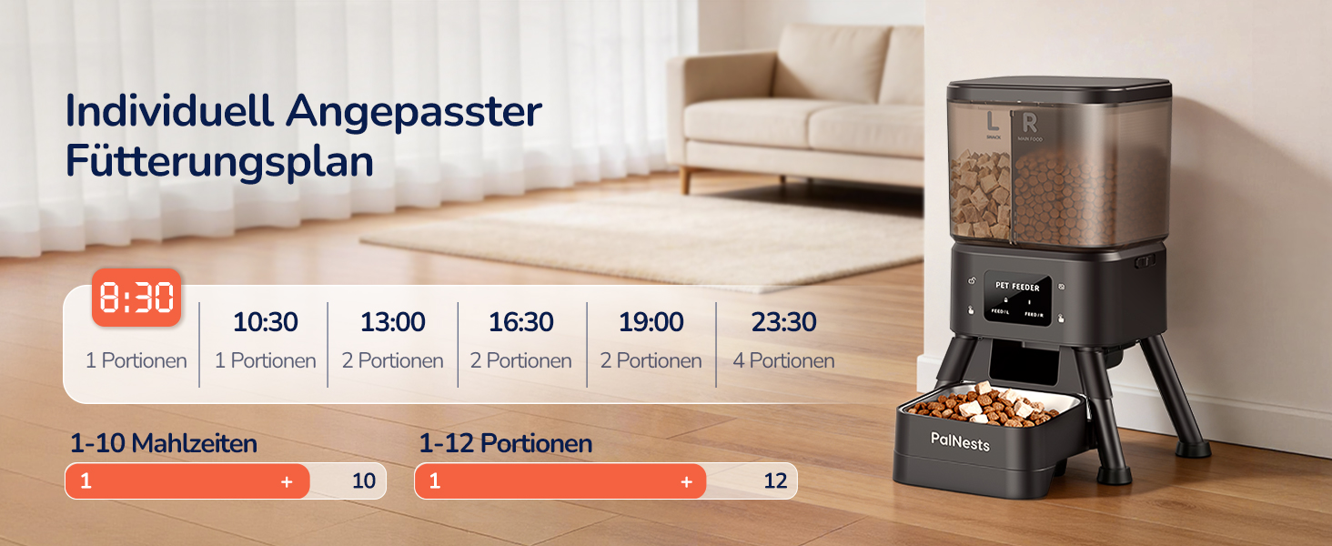 Автоматичний годівник для котів PalNests 4L з Wi-Fi, програмований таймер, керування через додаток, для котів та собак