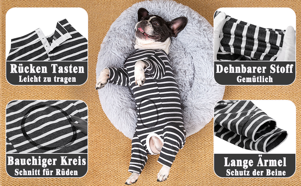 Комбінезон для собак після операції Axcimond, сірий, L, захисний одяг для відновлення, хірургічний костюм для тварин