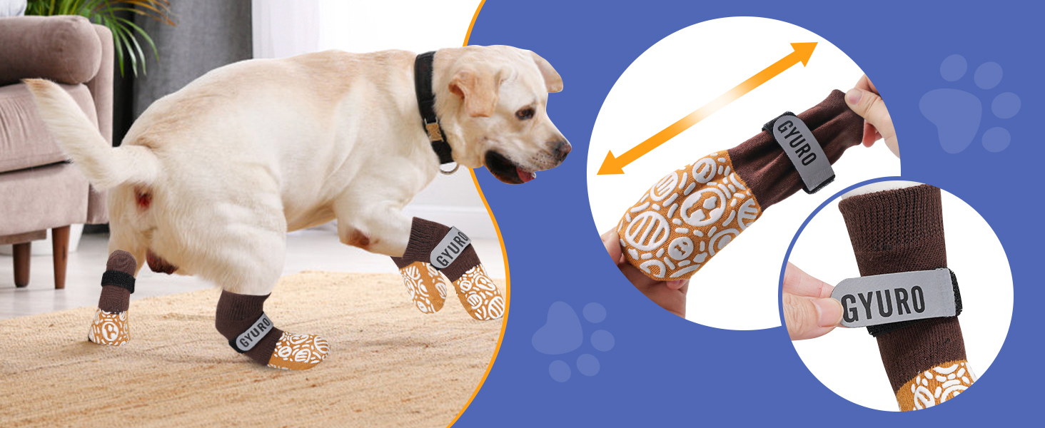 Шкарпетки для собак антиковзаючі, для дому, захист лап, XL, хакі