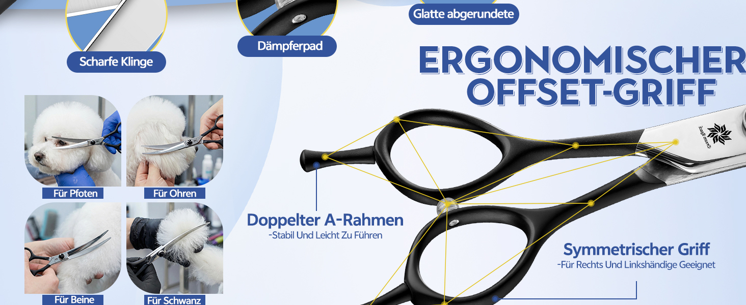 Ножиці для грумінгу собак та котів Dream Reach 6.5 дюймів, вигнуті, з японської сталі 440C, фіолетовий колір