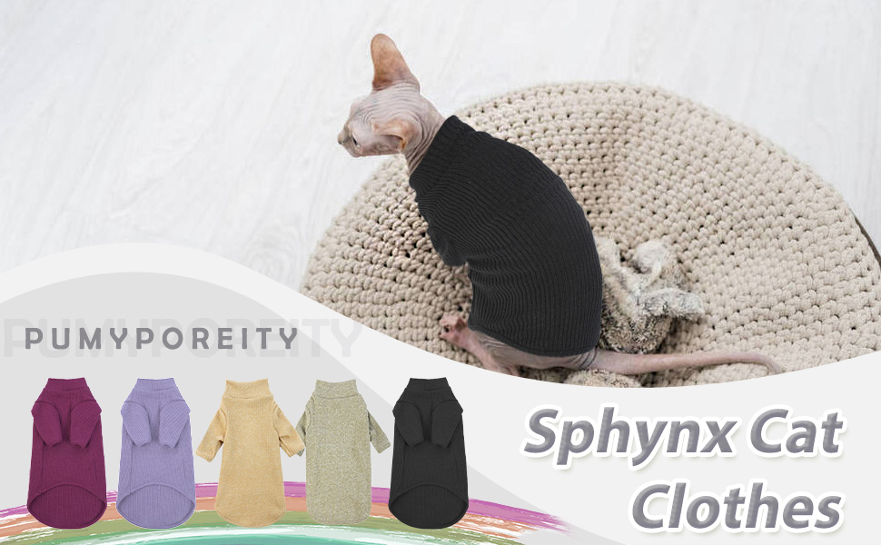 Одяг для безшерстних котів Sphynx: м'який пуловер з ролетним коміром, футболка, жилет. Чорний колір, розмір XL