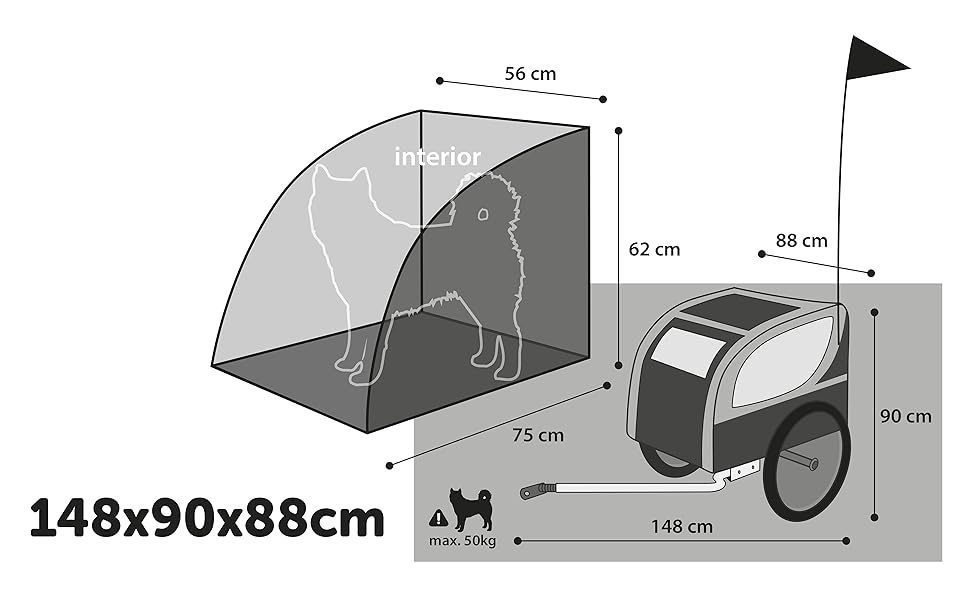 Підстилка для собак Karlie Doggy Liner Paris De Luxe Teflon®, сіро-чорна, розмір L (148x90x88 см)