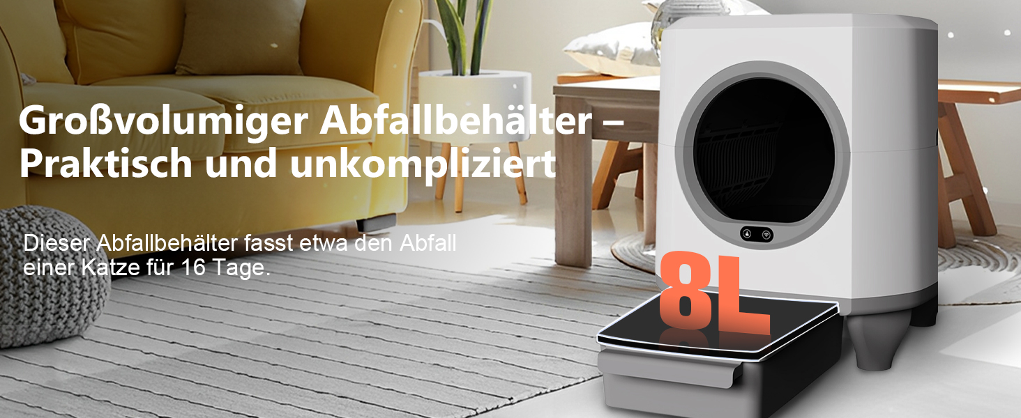 Автоматичний лоток для котів Katzenklo Selbstreinigend, 65л, XXL, з керуванням через додаток, для 2+ котів