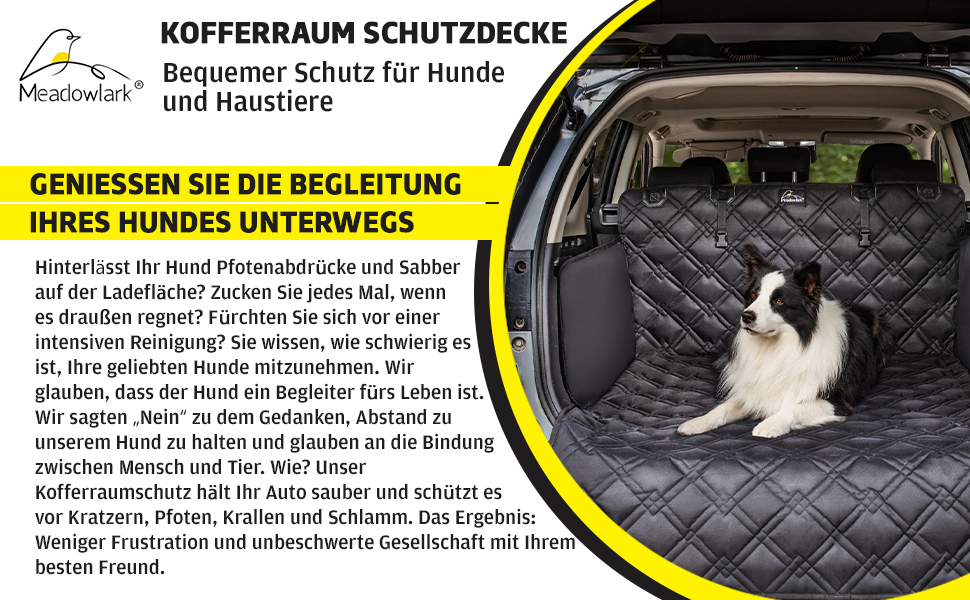 Захист для багажника автомобіля для собак Meadowlark, важкий, водовідштовхувальний, з боковим захистом, чорний. Захищає багажник та бампер від подряпин, шерсті та бруду. Стандартний розмір.