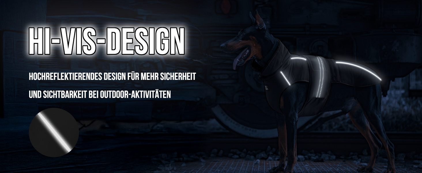 Водонепроникний собачий одяг OneTigris STORMWALL для великих собак, чорний, з флісовою підкладкою та регульованою довжиною, з відбиваючими елементами та коміром з хутра, для прогулянок на природі, розмір L (27-41 кг)