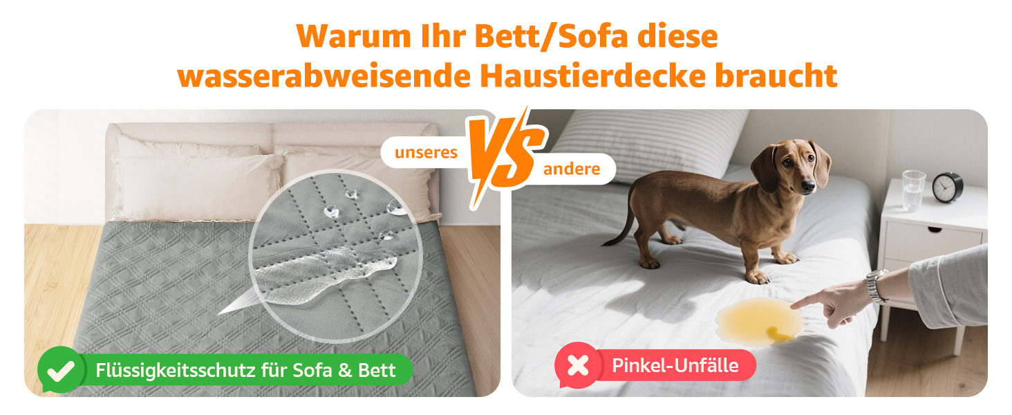 Водонепроникний килимок для собак Pick for Life, 208x304 см (Сірий) - захист дивану та ліжка