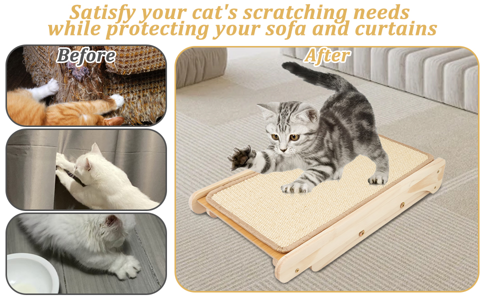 Котяче дряпальний борд Sibosen, 53x49x45 см, 3-в-1, з високоякісного сизалю, без встановлення