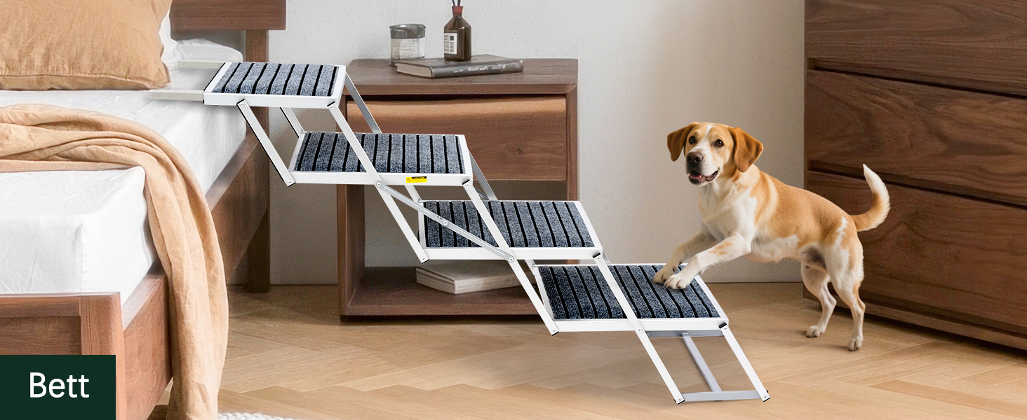 Сходинка для собак у машину з килимком, широка, 4 сходинки, складана, до 100 кг, для вантажівок та SUV