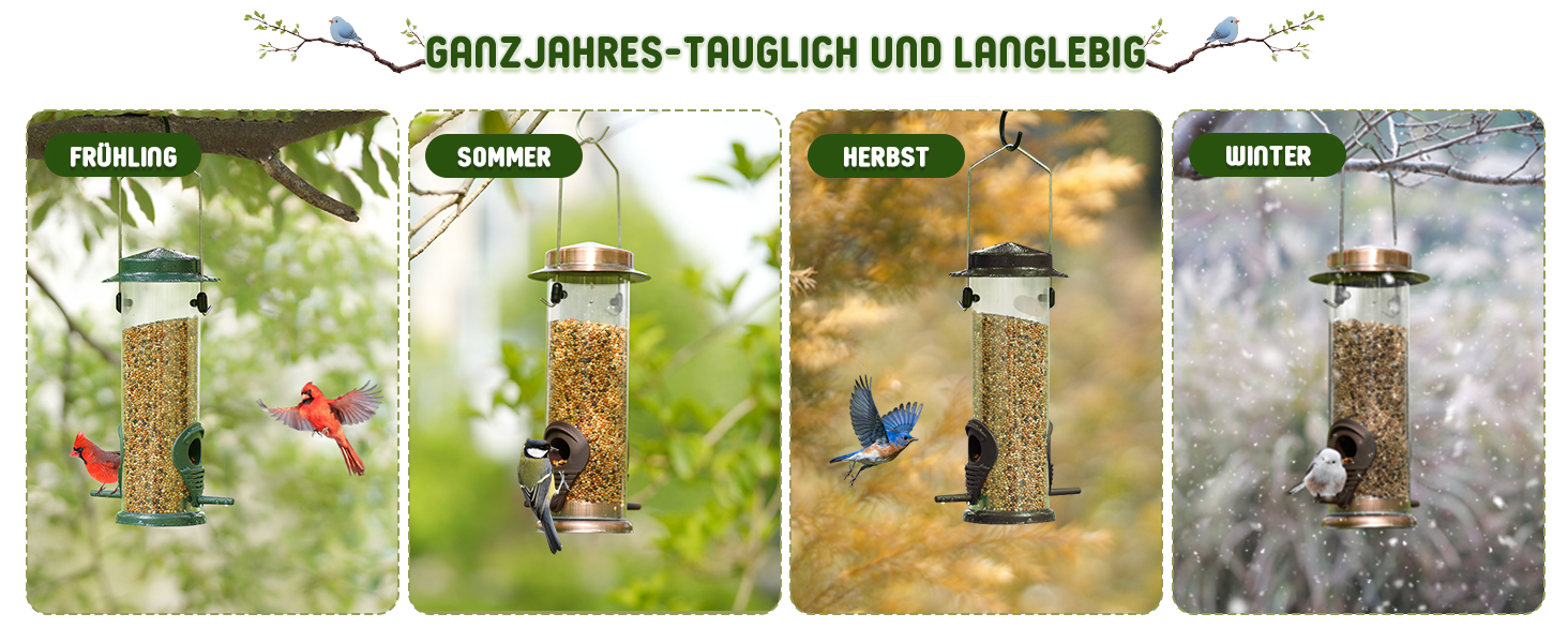 Годівниця для птахів Urban Deco з 2 годівницями, зелена (2 шт.)