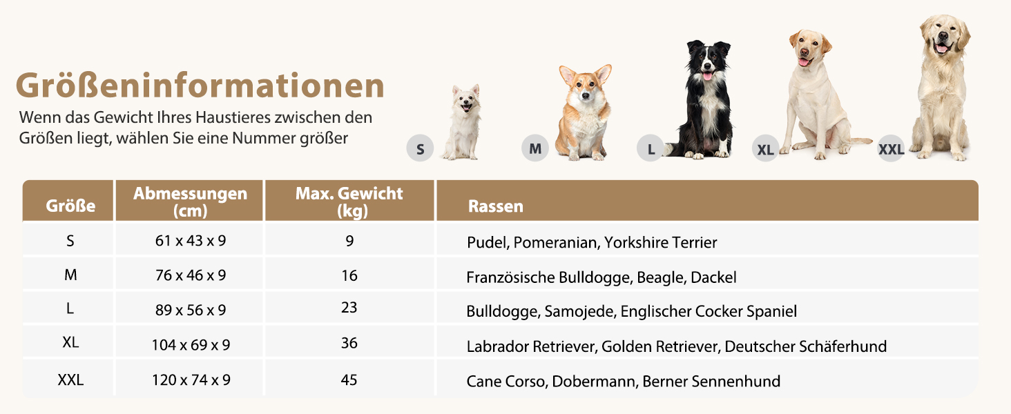 Ортопедичне ліжко для собак JOEJOY, 61x43x9 см, сіре - м'яке, з неслизьким дном