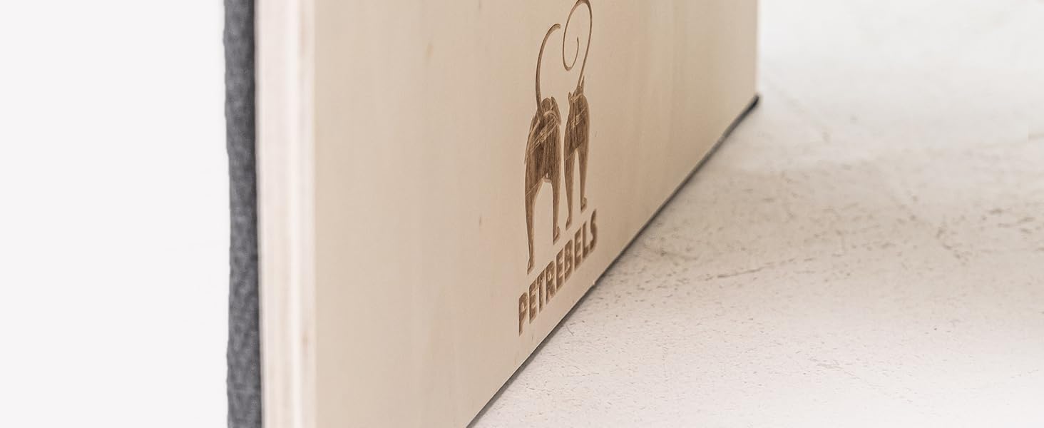 Котячий когтетоп Petrebels Design: дерев'яний когтетоп з сизалевим килимком, сірий, 38 x 23 x 23 см