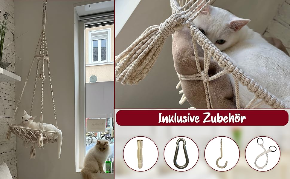 Шоука для котів Parduzi, ручної роботи, натуральний колір, гамак для котів, підвісна лежанка