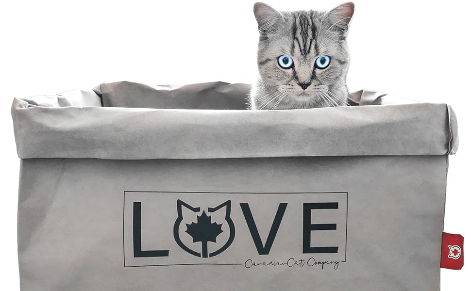 Ліжко для котів CanadianCat Katzenbett 45x35x35 см - затишне гніздо з картону та паперу