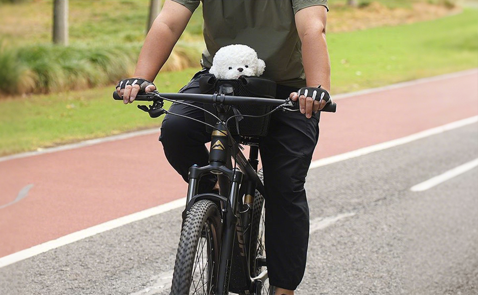 Складаний кошик для собак, м'який велосипедний переносник, знімний передній кошик, велосипедний переносник для котів та собак (чорний)