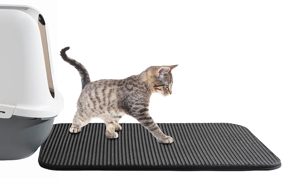 Mat для котячого туалету Sweetypet: водонепроникний килимок з комірчастою структурою, 65 x 45 см | захист від розсипання наповнювача