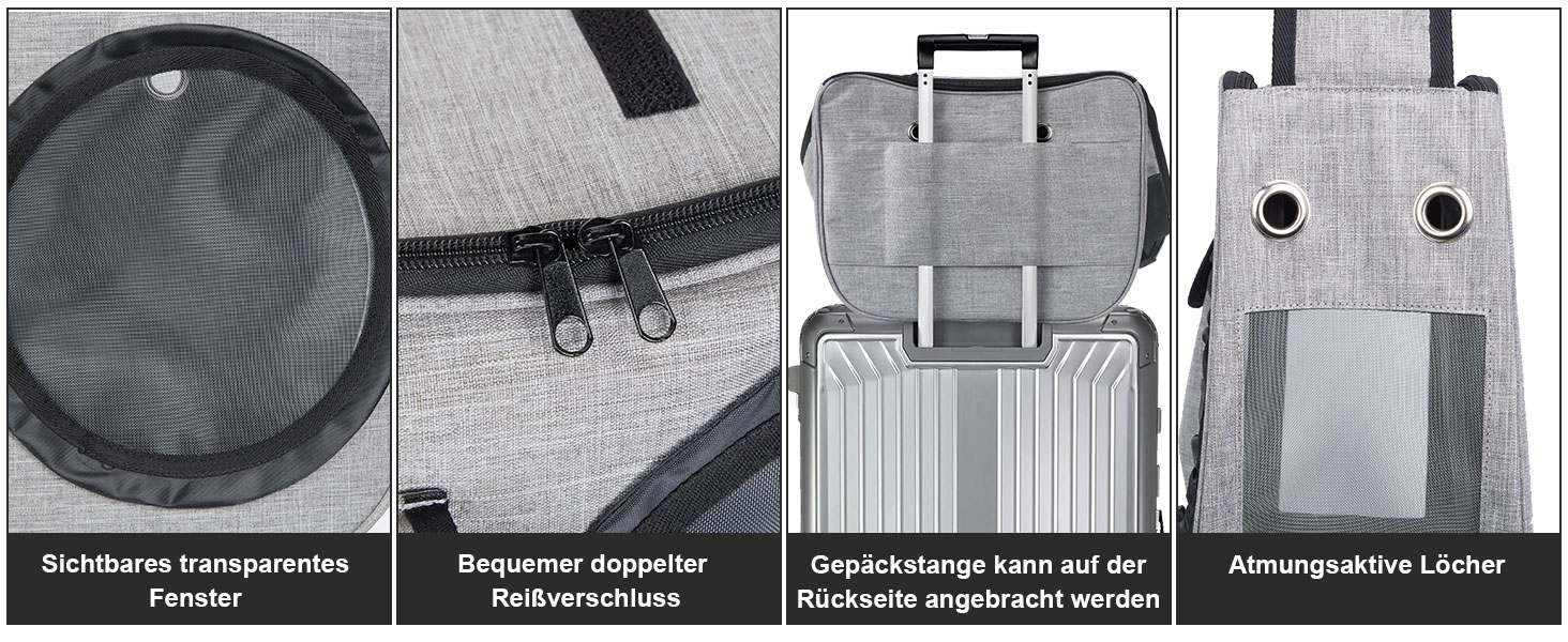 Сумка-переноска для собак та котів Ownpets, до 5.5 кг, з вентиляцією та регульованим ременем