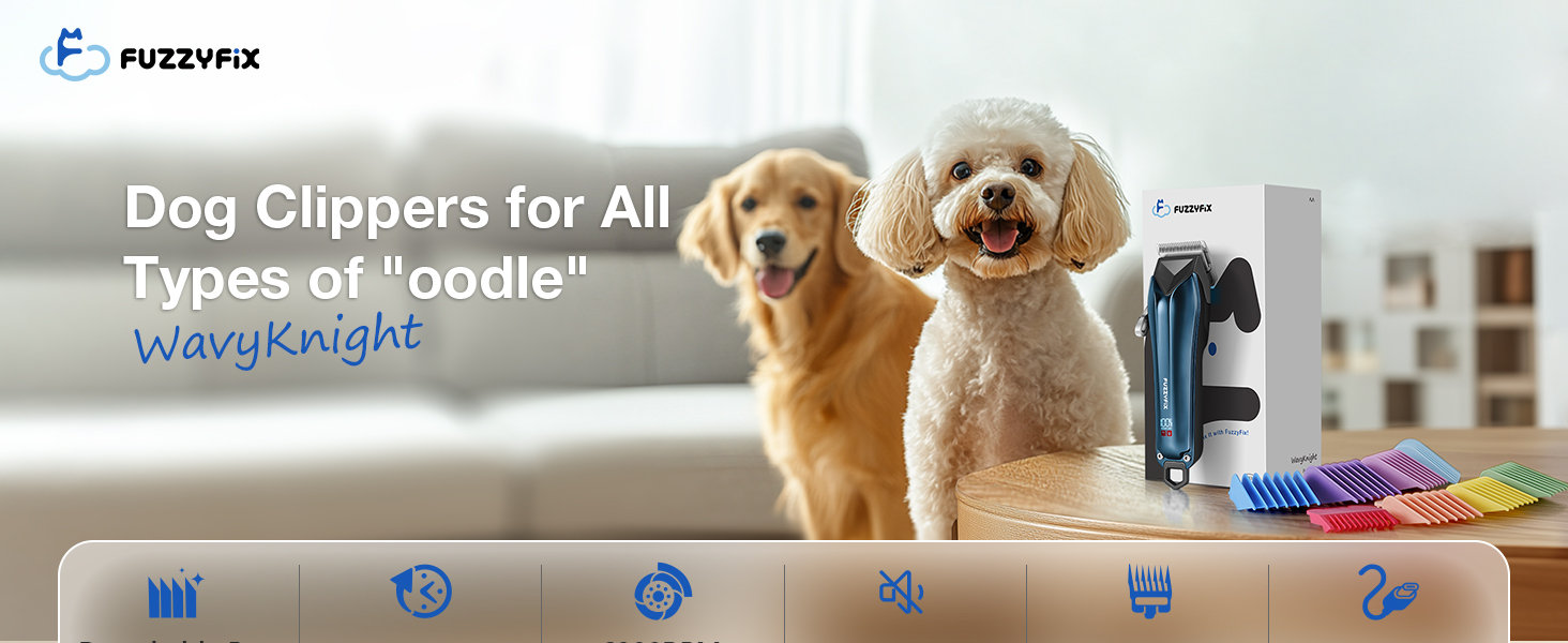 Професійна машинка для стрижки собак Leise, для густого та кучерявого хутра, блакитна