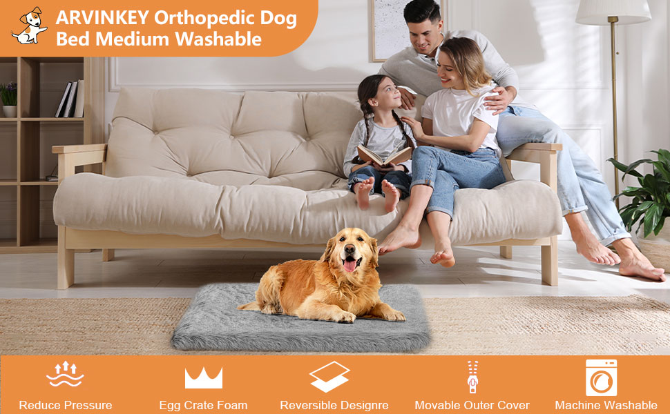 Ортопедичне ліжко для собак Medium, Memory Foam, 75x50x7 см