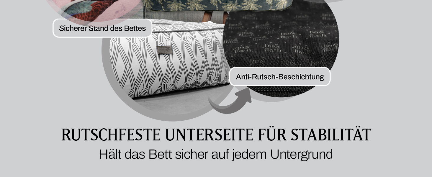 bo&flash Hundebett 'Romy' - М - Софа для собак, велика та маленька, з антиковзким покриттям, легко миється