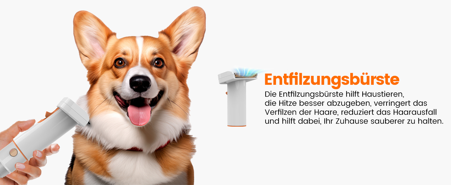 Машина для стрижки собак AIRROBO з пилососом 12000 Pa, щітка для видалення шерсті для собак і котів, тиха машинка для стрижки собак з інструментами для догляду, контейнер для пилу 1.4L, PG10 Білий